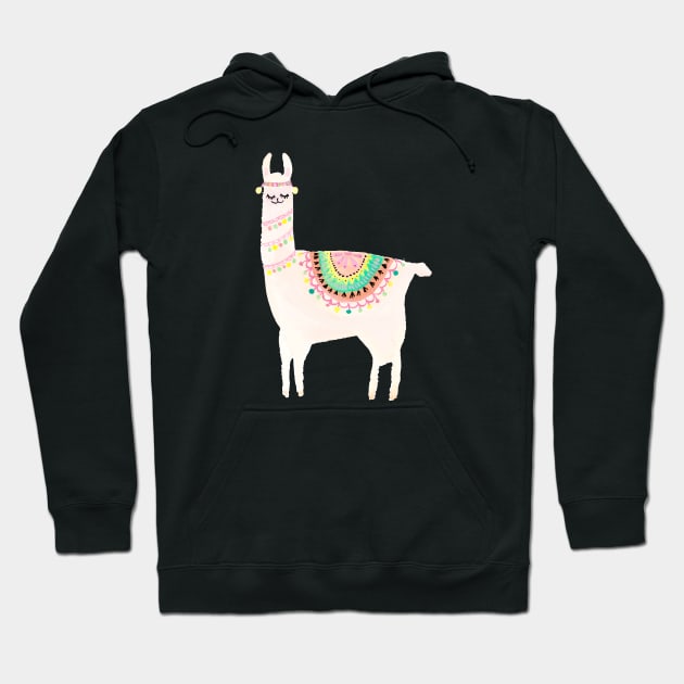 Watercolor llama Hoodie by Harpleydesign